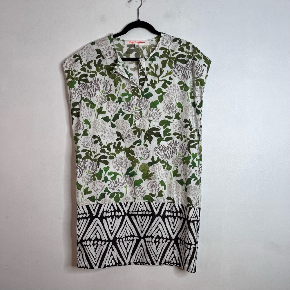Virginia Johnson Shift Dress Size XS Mixed Art Print Artist Oversized